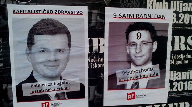 Oblijepili Pulu plakatima Nakića i Petrova: "Bolnice za bogate, ostali neka crknu!"